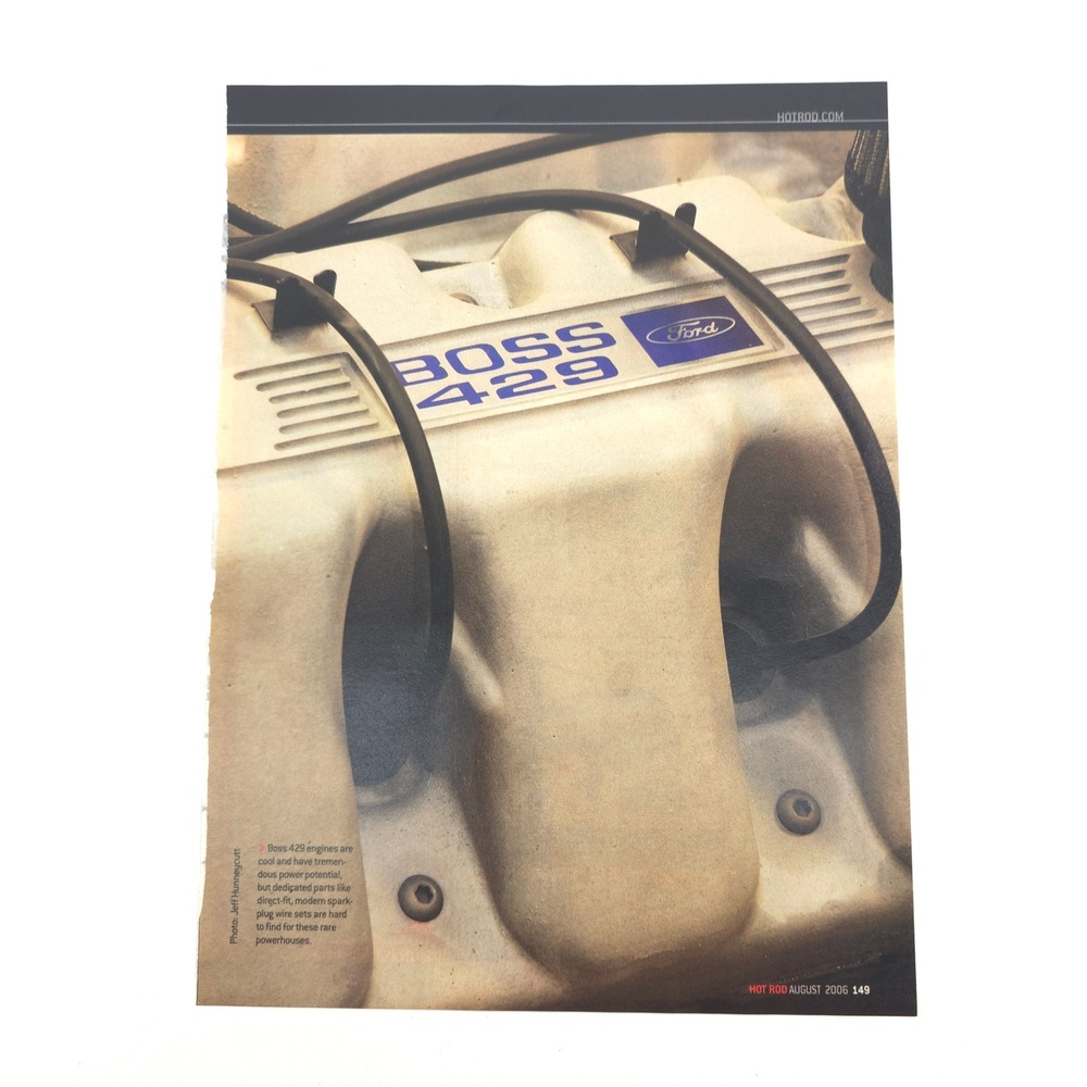 Ford Boss 429 Engine BOSS429 Close-Up Photo Vintage Muscle Car Print Ad Promo
